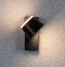 Aplique 7W LXD0840F-7 c/swicht BK 3000K negro 150*86*145 100-240V EVOLIGHT