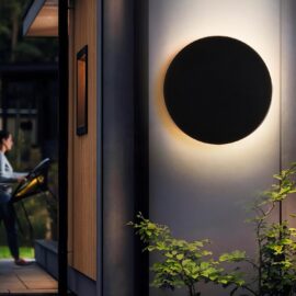 Aplique 12W 3000K LBD4460-12w pared LED negro 160 mm 100-240V IP-65 redondo