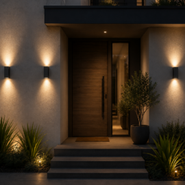 Aplique GU-10 TS127SA-2 Negro UP-Down 80x152 Cuadrado EVOLIGHT IP-65 Aluminio