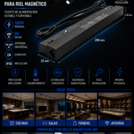 Driver 100w 48V 100-285V 2A IP-20 de Riel Magnético (Fuente) TE