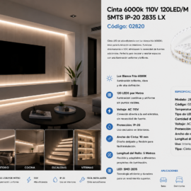 Cinta 6000k 110V 120LED/M 5MTS IP-20 2835 LX