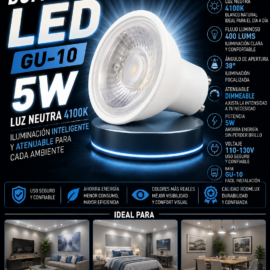 Bombillo 5w 4100k GU-10 B5585 DIMMEABLE 110-130V ROOMLUX