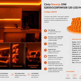 Cinta Naranja 15W S2835O120F0W108 120 LED/MT IP-33