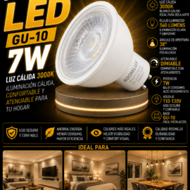 Bombillo 7W 3000k GU-10 B05585 560lm Dimeable 110-130V ROOMLUX