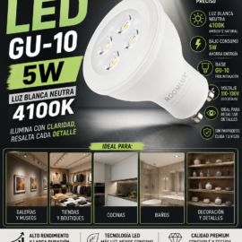 Bombillo 5W 4100k GU-10 B5520 38º 110-130V ROOMLUX