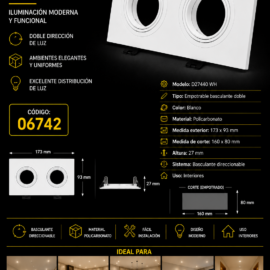 Empotrable Basculante D27440 Doble Blanca 160*80 (173*93*27) Policarbonato ROOMLUX