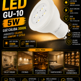 Bombillo 5W 3000k GU-10 B05520 110-130V ROOMLUX