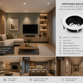 Empotrable basculante GU-10 TS71 RECS. G5.3 WH BLANCA Ø 90 mm (100x37) ALUMINIO EVOLIGHT