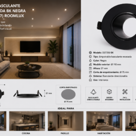 Empotrable Basculante D27350 Recesada BK Negra O 75 mm (110")"