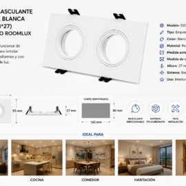 Empotrable Basculante D27440 Doble Blanca 160*80 (173*93*27) Policarbonato ROOMLUX