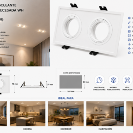 Empotrable Basculante D27455 Doble Recesada WH Blanca 160*80 (173*93*29) Policarbonato