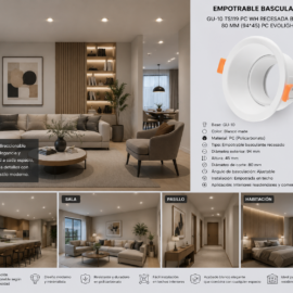 Empotrable Basculante GU-10 TS119 PC WH Recesada Blanca 80 MM (94*45) PC EVOLIGHT