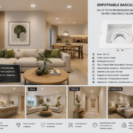 Empotrable Basculante GU-10 TS71S WH Recesada Blanco # 90 mm (100x100x37) Aluminio