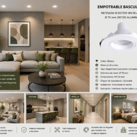 Empotrable Basculante Recesada Ø D27335 WH Blanca Ø 75 mm (90*29) Aluminio