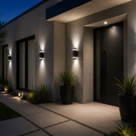 Aplique E-27 GS65R-2 BK UP-Down 235*101*95 Negro Redondo EVOLIGHT IP-65