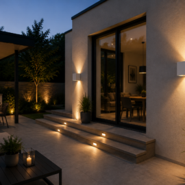 Aplique 6w 3000K cubo BLANCO 85-265V AJUSTABLE LX IP-65 Exterior