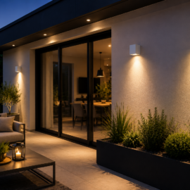 Aplique GU-10 GS53S-1 WH Down 60X155 Blanca EVOLIGHT IP-65 Aluminio
