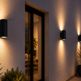 Aplique E-27 BY-B5010B PAR 20 Negro 300*108 2-E-27 IP44 (PAR-30)