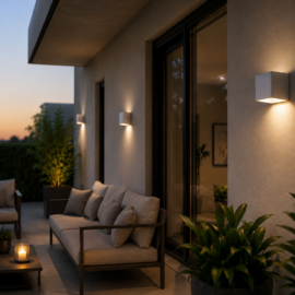 Aplique 3W 3000K LCW1220-3 Cubo WH Pared LED Blanco 100-240V EVOLIGHT IP-65