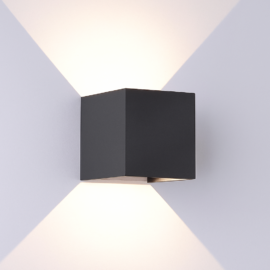 Aplique cubo 6W LBD3010B-2X3W BK 3000K NEGRO 100-240V IP-65