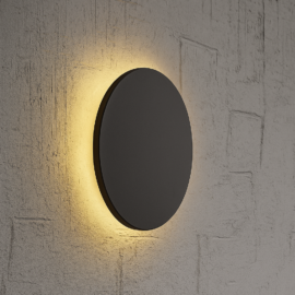 Aplique 12W LBD4460-12w pared LED negro 3000K 160 mm 100-240V IP-65 redondo