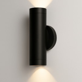 Aplique GU-10 BY-B5018 NEGRO 60 x 155 IP-65 UP-DOWN REDONDO EVOLIGHT