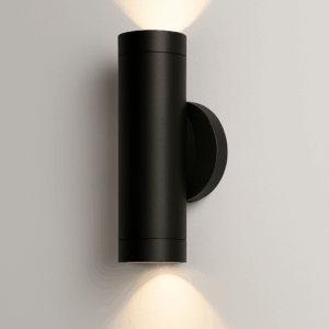 Aplique GU-10 BY-B5018 NEGRO 60 x 155 IP-65 UP-DOWN REDONDO EVOLIGHT