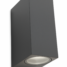 Aplique GU-10 BK TS127SA-2 Negro UP-DOWN 80x152 cuadrado EVOLIGHT IP-65 Alu