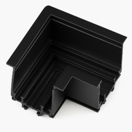 Conector curvo T2410L BK 90º MAGNÉTICO horizontal NEGRO 52*54*30cn para riel T2510