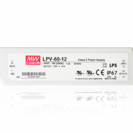 DRIVER 60W 12V LPV-60 5A 110-265V IP-67 MEAN WELL