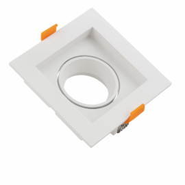 Emp. basc. GU-10 TS129.1 reces. WH blanca # 95 mm (102x102x37) PC