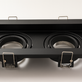 Emp. basc. GU-10 TS71S-2 BK # DOBLE reces. ( NEGRO) 175*85 (185*100*38) ALUMINIO