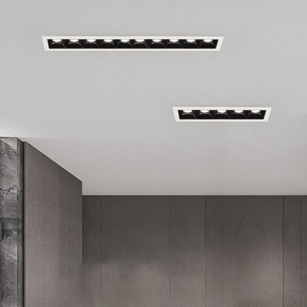 Empotrable lineal 10W 3000K dimiable 139X37mm blanco/negro 30° 85-265V lineal recesada BY-G2011