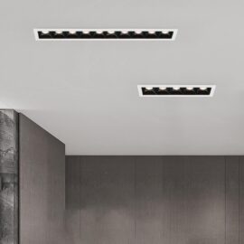 Empotrable lineal 10W 3000K dimiable 139X37mm blanco/negro 30° 85-265V lineal recesada BY-G2011