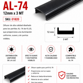 Difusor AL-74 12mm x 3 MT para AL-74
