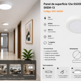 Panel de Superficie 12w 6500k 7" SKEM-13
