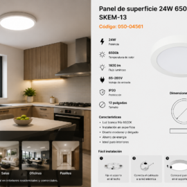 Panel de Superficie 24W 6500k 12" SKEM-13 85-265V
