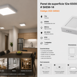Panel de Superficie 12w 6500k 7" # SKEM-14