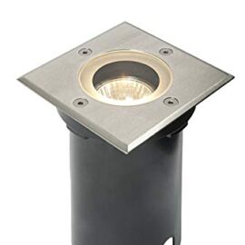 Empotrable piso GU-10 JT-15604B-SS 110mm IP-65 cuadrada con cuerpo de aluminio con tope acero