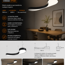 Lampara FPMI002-07400B MI-BUBBLE-02 L=1390mm, Suspendido, Abajo, Helado, 4000 K,