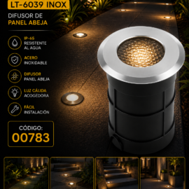 Empotrable de Piso 3w LT-6039 110V Inoxidable Difusor de Panel Abeja