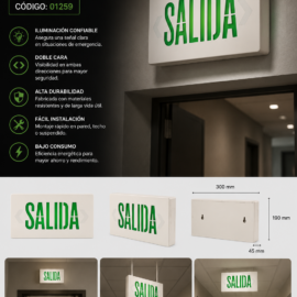 Lampara de Emergencia Salida Verde Roomlux G68300 120/230V 2 Caras