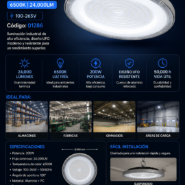 Lampara UFO 200W 6500K B60736 100-265V 24,000LM