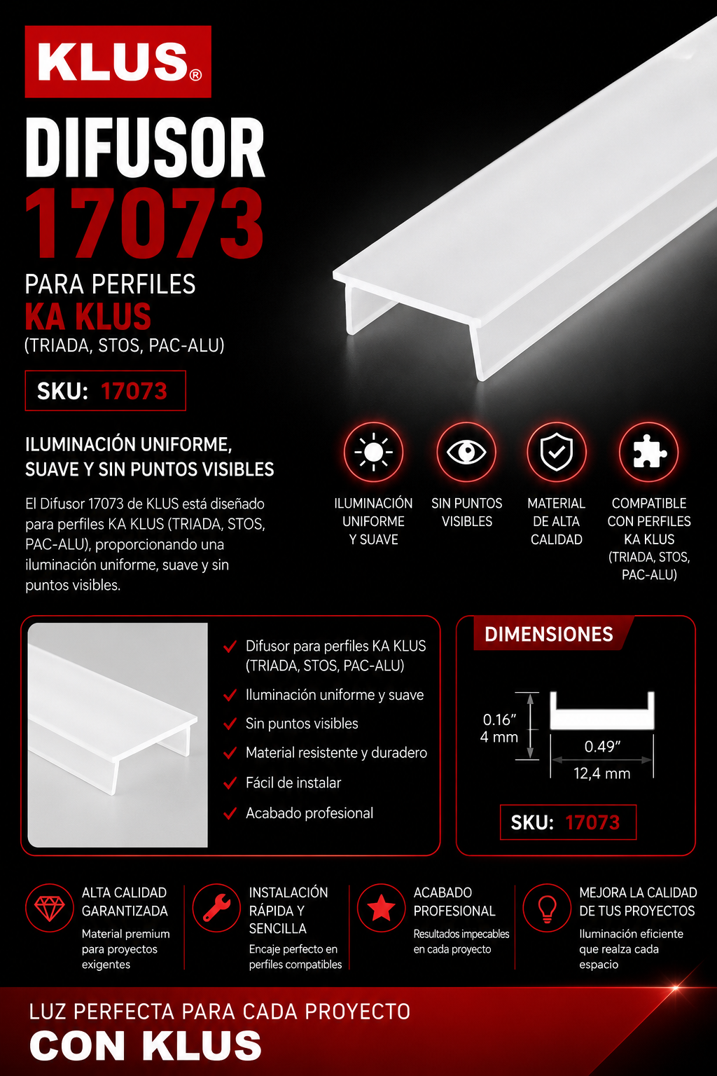 Difusor 17073 para KA KLUS (TRIADA, STOS, PAC-ALU)
