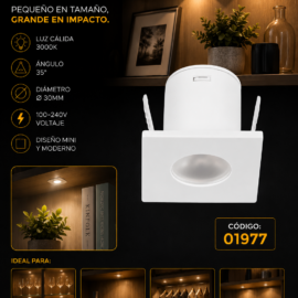 Empotrable Mini 1W 3000K LCG0710-1 # LED 68 Blanco Ø 30mm (35*29) 35° Mini