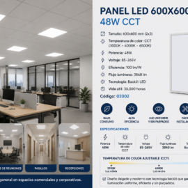 Panel 600X600 CCT 48w B29762 85-265V 100/lm/w 3840 L/M backlit blanco Roomlux