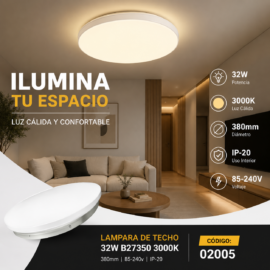 Lámpara de Techo 32w B27350 3000K 380mm 85-240v IP-20 ROOMLUX
