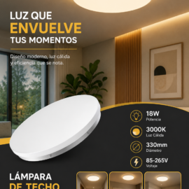 Lámpara de Techo 18W 3000k B27350 330mm 85-265v