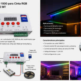 Controlador K-1000 para Cinta RGB DMX512 DE 50 MT