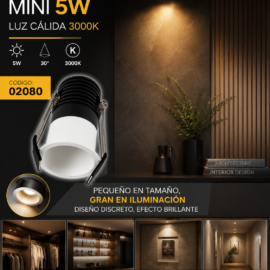 Empotrable Mini 5W 3000K LCS7240R-5 WH LED Ø blanco Ø 35MM (40*59) 30° 100-240V Aluminio
